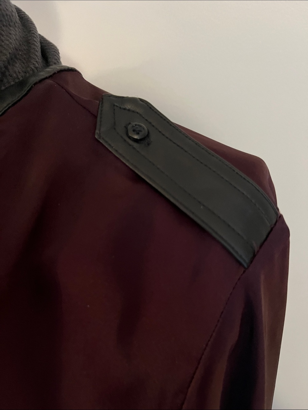 Express Plum Satin-Blend Button Front Blouse - Picture 2 of 5